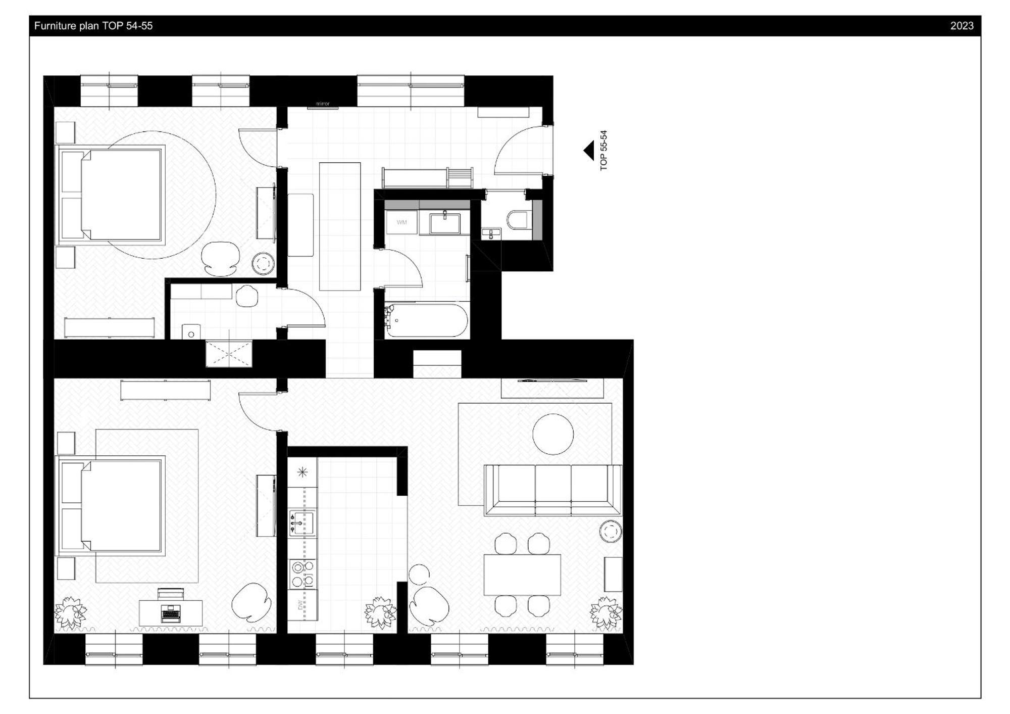 Chic 94M2 Apartment With A King-Size Bed Вена Экстерьер фото